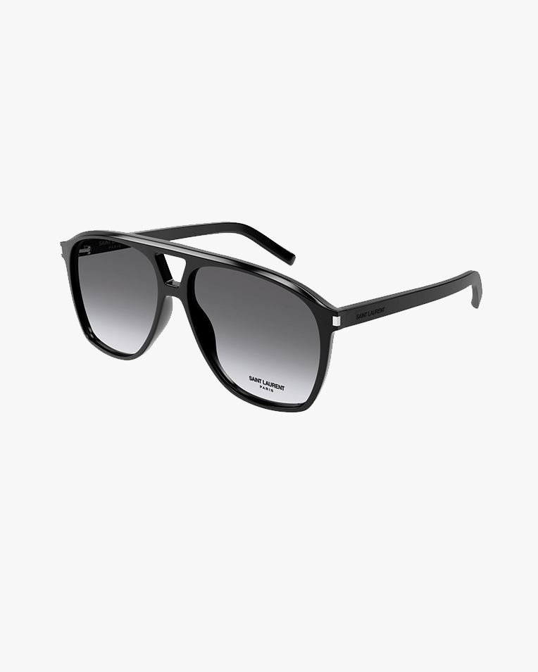Солнцезащитные очки авиаторы Saint Laurent в черной оправе с градиентной линзой SL 596 DUNE 006