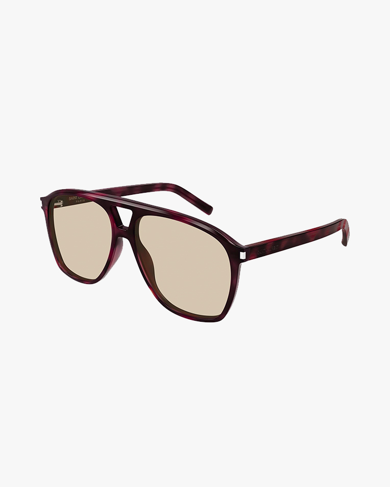 Солнцезащитные очки авиаторы Saint Laurent havana в коричневой оправе с коричневой линзой SL596 DUNE 003