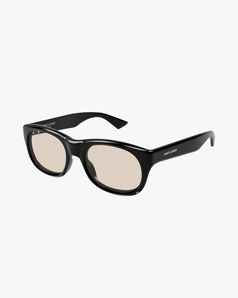 Солнцезащитные очки овальные Saint Laurent в черной оправе с прозрачной линзой SL 815 ROMY 006