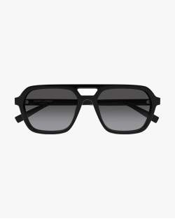 Солнцезащитные очки авиаторы Saint Laurent в черной оправе с серой линзой SL905 001