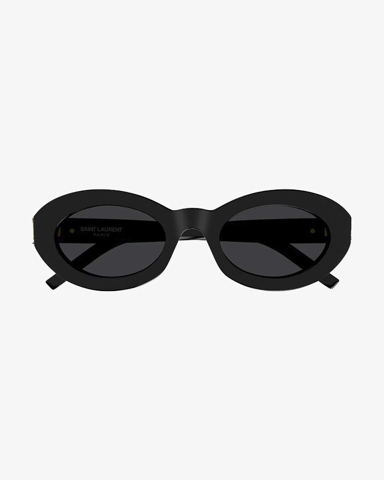 Солнцезащитные очки овальные Saint Laurent Monogram в черной оправе SLM136001