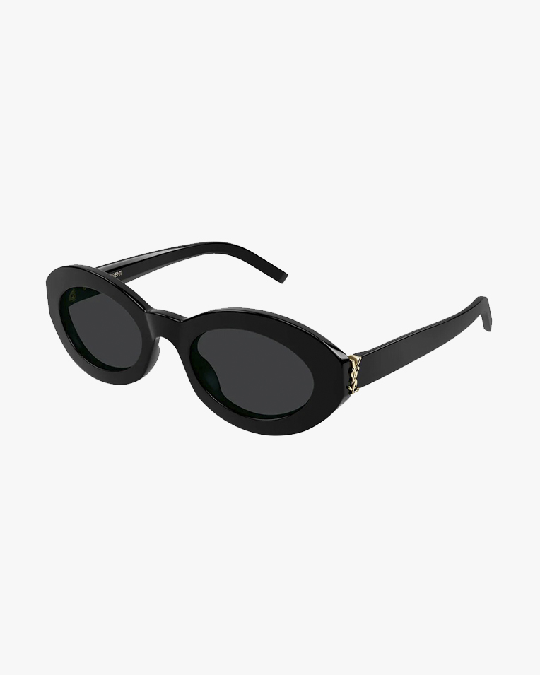 Солнцезащитные очки овальные Saint Laurent Monogram в черной оправе SLM136001