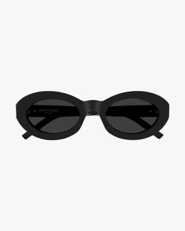 Солнцезащитные очки овальные Saint Laurent Monogram в черной оправе SLM136001