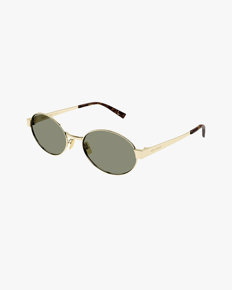 Солнцезащитные очки овальные Saint Laurent в золотой оправе SMU SL 692 003