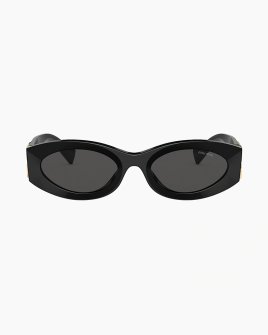 Солнцезащитные очки овальные Miu Miu Runway в черной оправе SMU 11W 1AB-5S0
