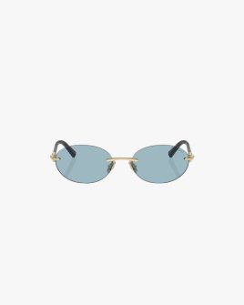 Солнцезащитные очки овальные Tiffany без оправы с голубой линзой TF 3104D 602180