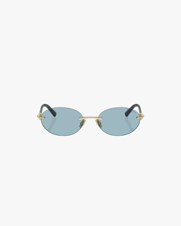 Солнцезащитные очки овальные Tiffany без оправы с голубой линзой TF 3104D 602180