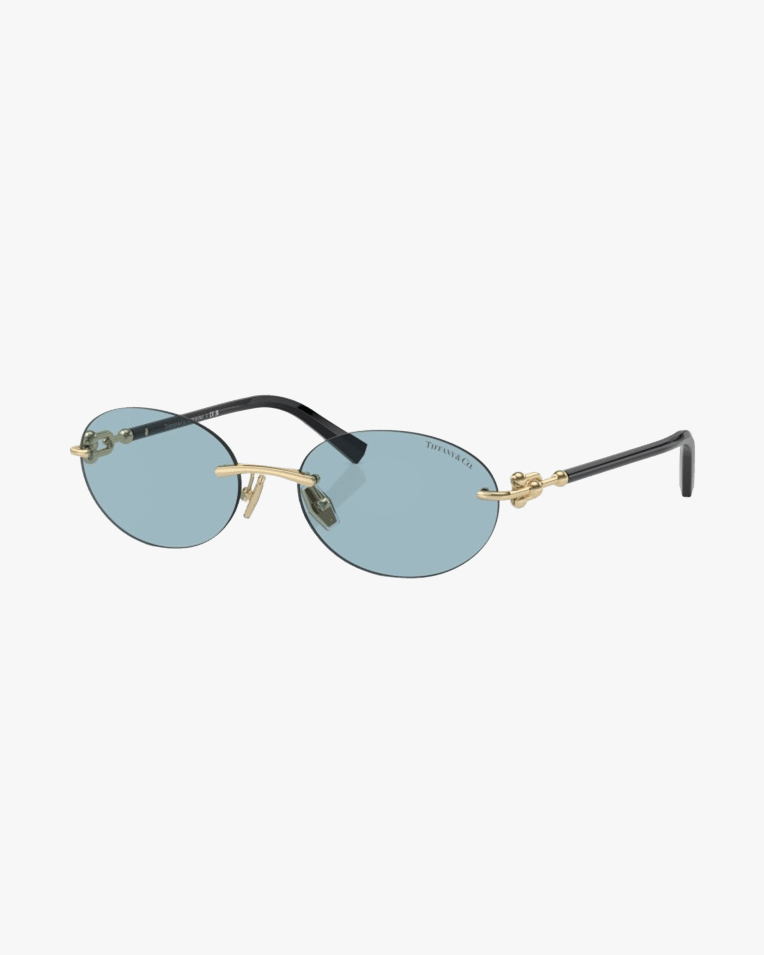 Солнцезащитные очки овальные Tiffany без оправы с голубой линзой TF 3104D 602180