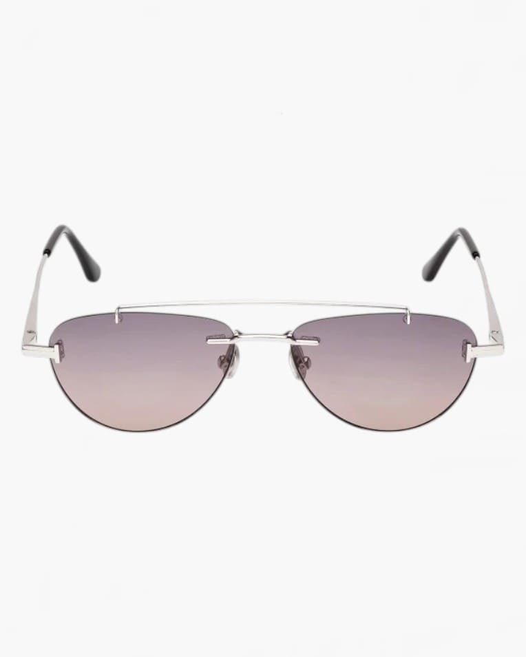Солнцезащитные очки авиаторы Tom Ford Astor-02 серая линза градиент без оправы TF1356 16B 