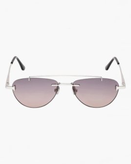 Солнцезащитные очки авиаторы Tom Ford Astor-02 серая линза градиент без оправы TF1356 16B 