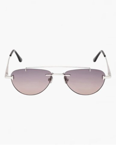 Солнцезащитные очки авиаторы Tom Ford Astor-02 серая линза градиент без оправы TF1356 16B 