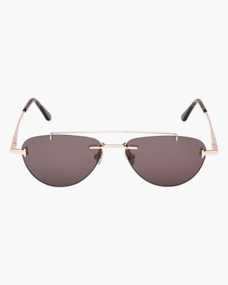 Солнцезащитные очки авиаторы Tom Ford Astor-02 коричневая линза без оправы TF1356 28A 