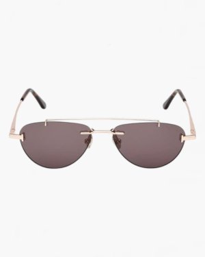 Солнцезащитные очки авиаторы Tom Ford Astor-02 коричневая линза без оправы TF1356 28A 
