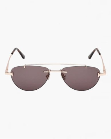 Солнцезащитные очки авиаторы Tom Ford Astor-02 коричневая линза без оправы TF1356 28A 