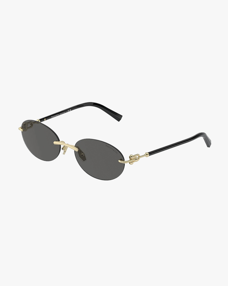Солнцезащитные очки овальные Tiffany без оправы с темно серой линзой TF 3104D 6216S4