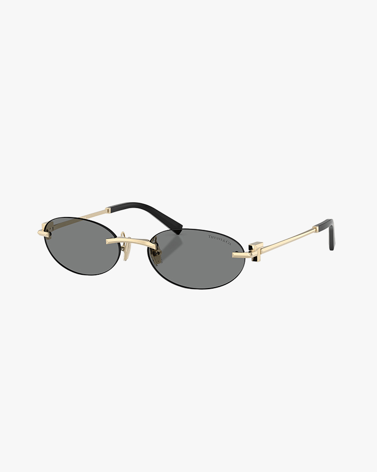 Солнцезащитные очки овальные Tiffany без оправы с серой линзой TF3119D602187