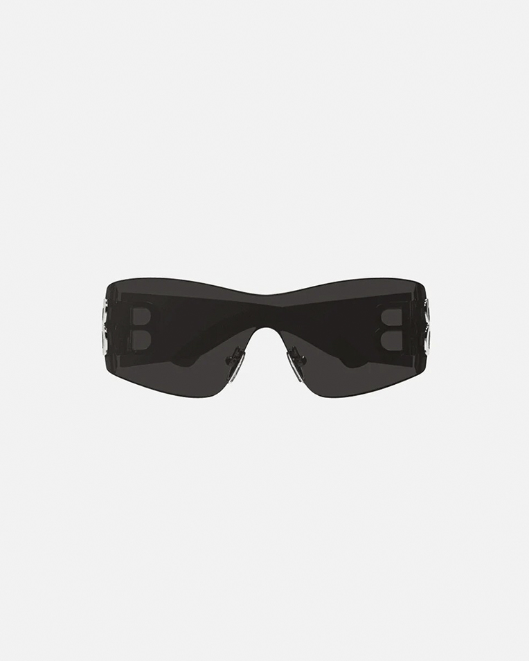 Солнцезащитные очки маска Balenciaga Injected Mask Sunglasses в безободковой оправе bb0359s-blk