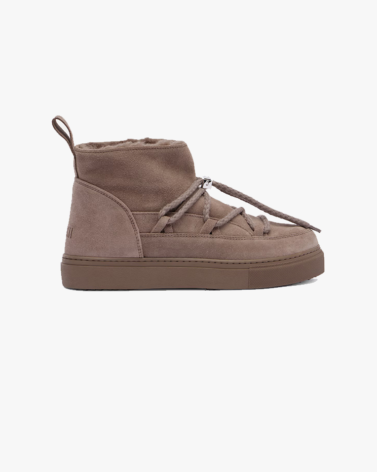 Женские ботинки снегоходы Inuikii Classic Sneaker Low замша серый 1001.001.0092.163-036