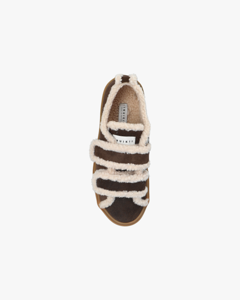 Жіночі кеди Inuikii Shearling Low Velcro замша з хутром коричневий 1001.001.0231.152-036 Жіночі кеди Inuikii Shearling Low Velcro замша з хутром коричневий 1001.001.0231.152-036