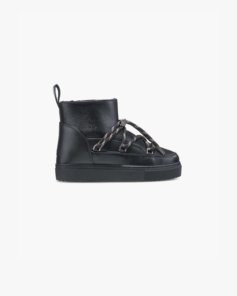 Женские ботинки снегоходы Inuikii Full Leather Low Gloss кожа черный 1001.001.0371.000-037