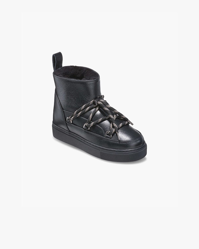 Жіночі черевики снігоходи Inuikii Full Leather Low Gloss чорний шкіра 1001.001.0371.000-037