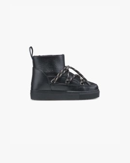 Женские ботинки снегоходы Inuikii Full Leather Low Gloss кожа черный 1001.001.0371.000-037
