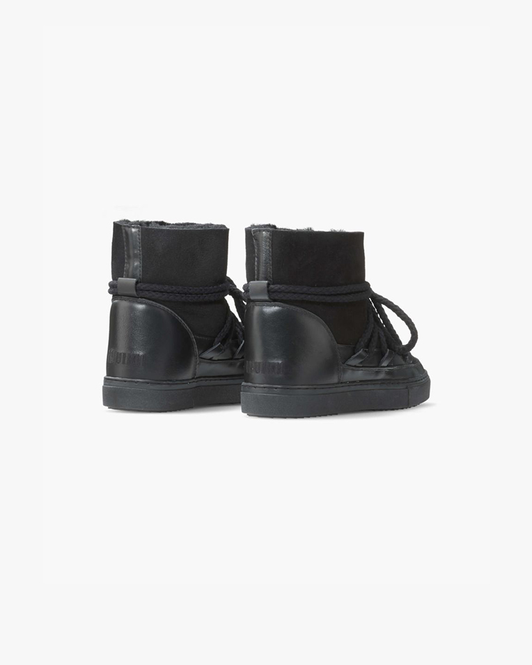 Снігоходи INUIKII Classic Sneaker замшеві зі шкіряною вставкою,чорні