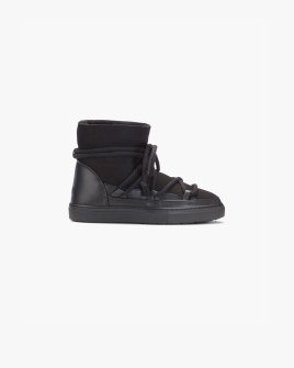 Снігоходи INUIKII Classic Sneaker замшеві зі шкіряною вставкою,чорні