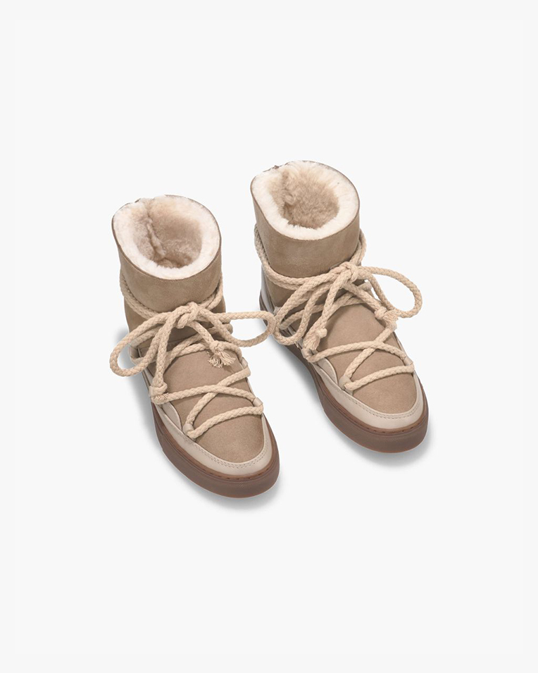 Жіночі черевики снігоходи Inuikii Classic Sneaker замша бежевий 1001.003.0122.250-037