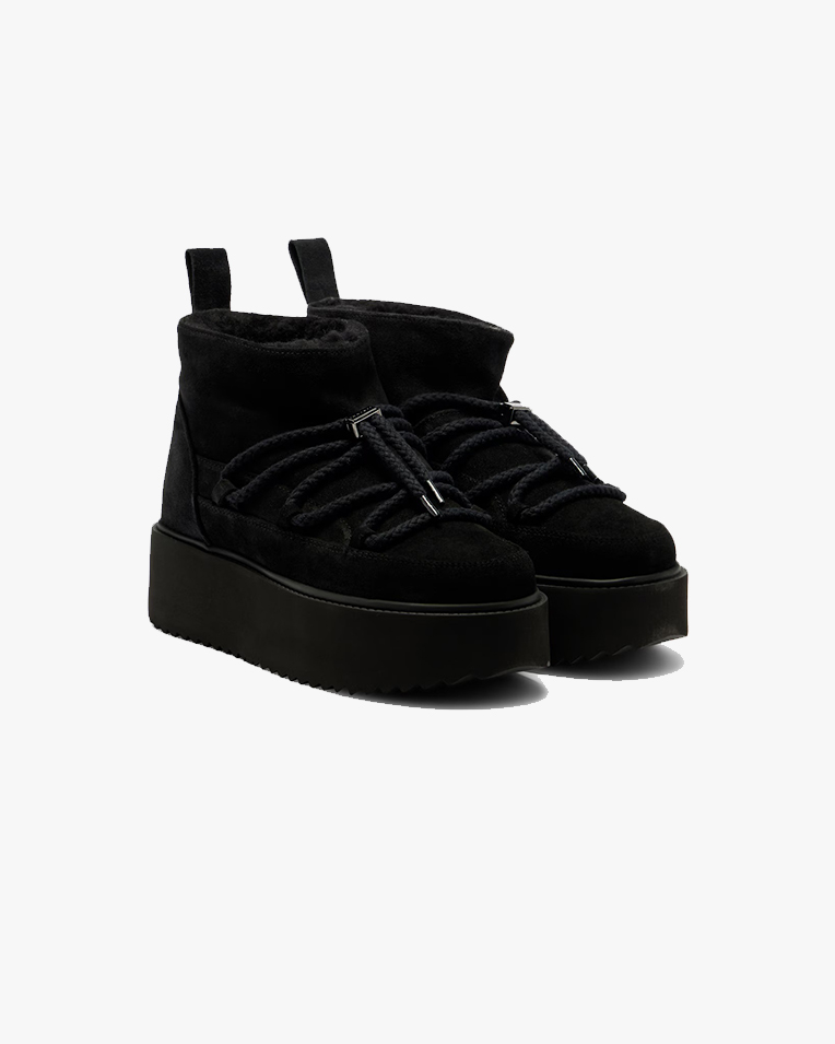 Жіночі черевики для снігоходів Inuikii Classic Low Platform замша чорні 1001.006.0012.000-037