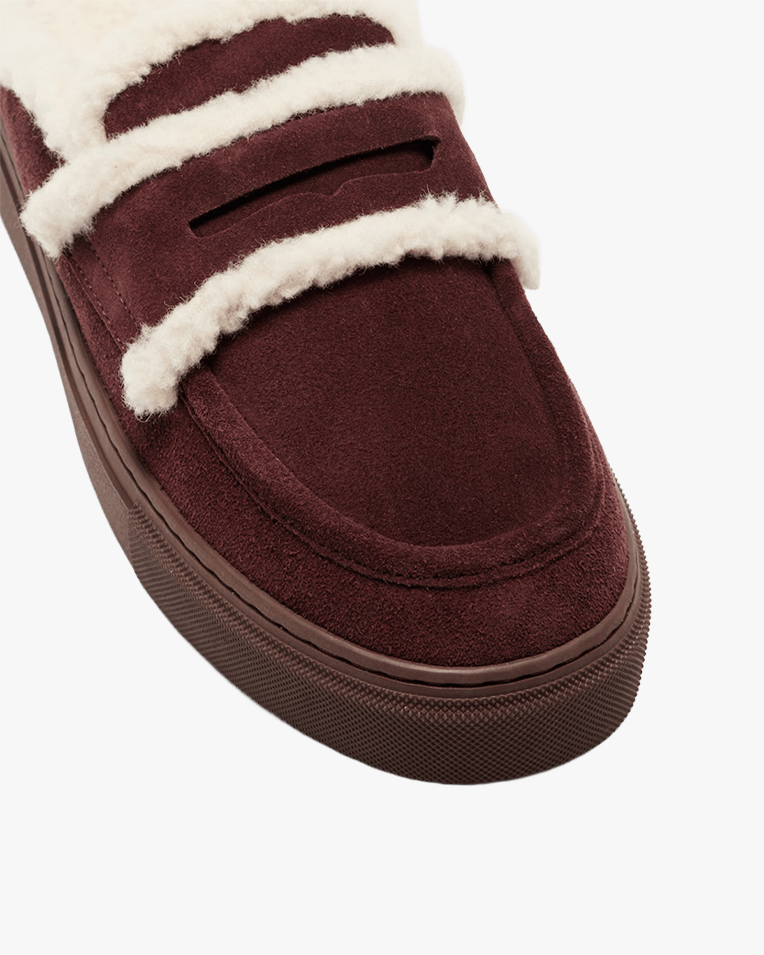 Жіночі мюлі Inuikii Mules Wool замша з хутром бордовий 1004.017.0011.518-038 Жіночі мюлі Inuikii Mules Wool замша з хутром бордовий 1004.017.0011.518-038