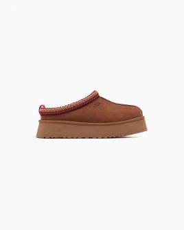 Жіночі тапочки UGG Tazz Slipper Chestnut замша з хутром коричневий 1122553-CHE