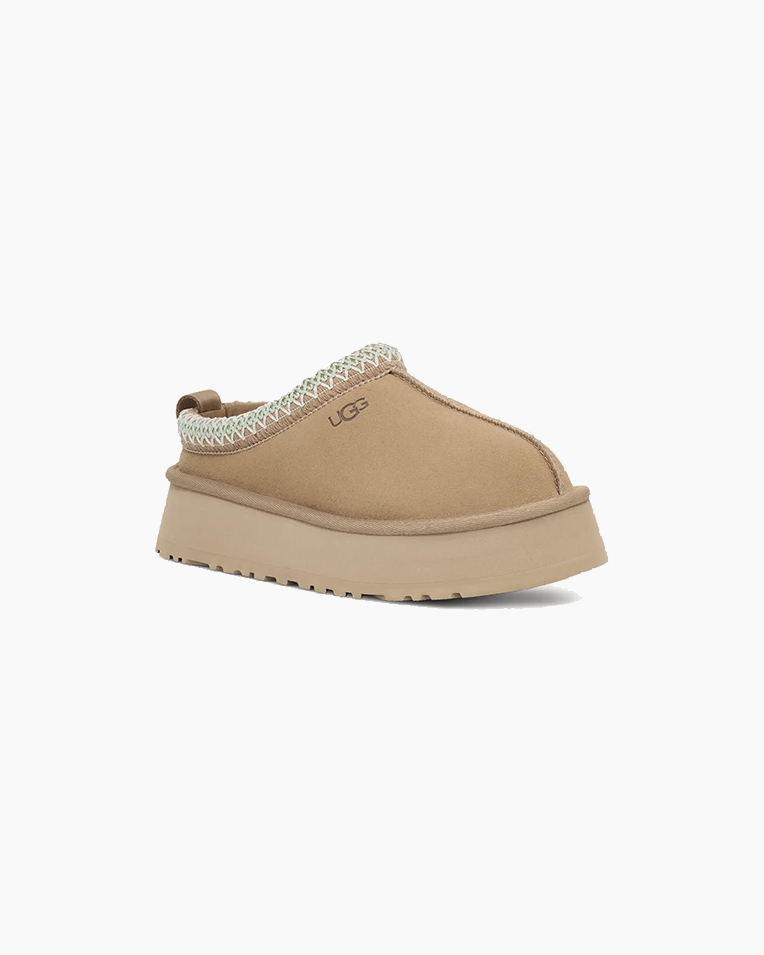 Женские тапочки UGG Tazz Slipper Sand замша с мехом песочный 1122553-SAN