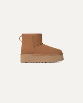 Женские угги UGG Classic Mini Platform Chestnut замша коричневый 1134991-CHE