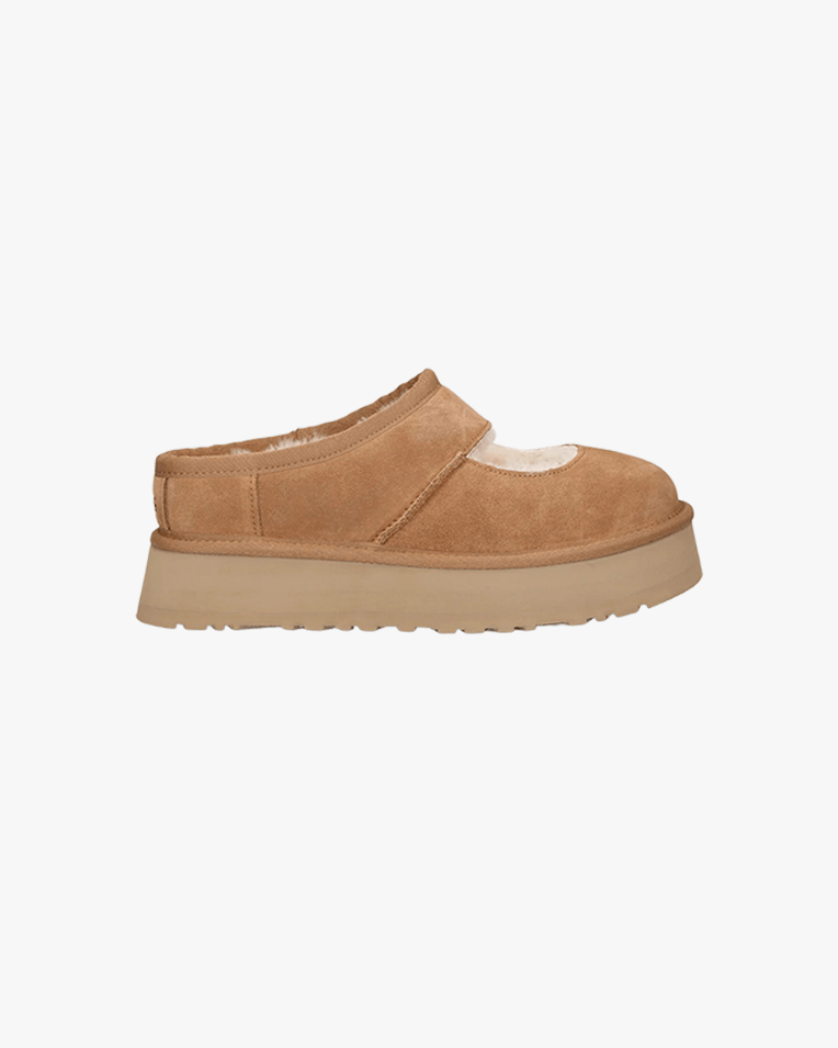 Женские клоги UGG Bea Mary Jane замша бежевый 1167612-CHE