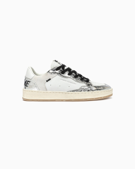 Женские кроссовки Crime London Chelsea Lunar Glaze кожа белый с серебряными накладками 20205РР7.25-Chelsea