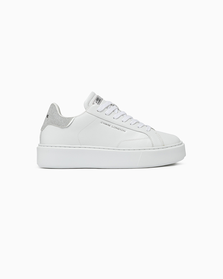 Жіночі кросівки Crime London New Extralight White на платформі білий шкіра 21608AA7