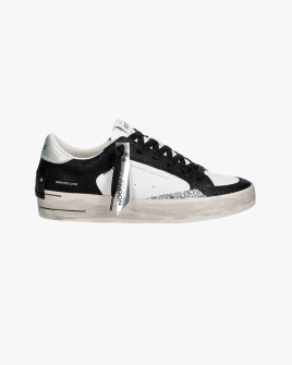 Женские кеды Crime London SK8 Deluxe кожа комбинированная белая с черным 22100WA9.20A
