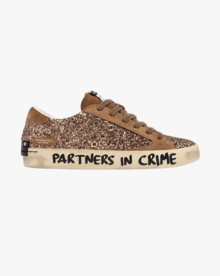 Жіночі кеди Crime London Distressed Brown Sugar коричневий замша з блискітками 23002AA9.60