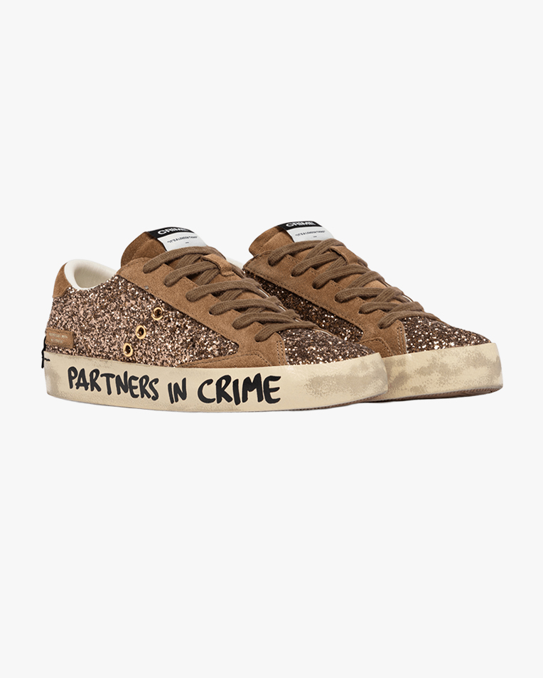Жіночі кеди Crime London Distressed Brown Sugar коричневий замша з блискітками 23002AA9.60