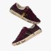 Женские кеды Crime London SK8 Deluxe замша бордовые с бордовыми блестками 23100AA9.71