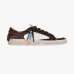 Жіночі кеди Crime London SK8 Deluxe Cocoa Mist коричнева шкіра комбінована з блискітками 23103AA9.60