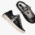 Женские кеды Crime London SK8 Deluxe Wedge Jet Crystal кожа черные с дополнительной шнуровкой 23150AA9.20