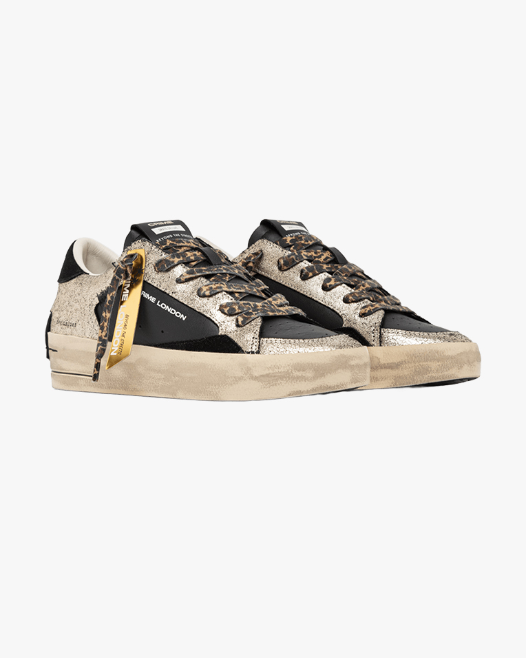 Женские кеды Crime London Deluxe Wedge кожа черные комбинированные с дополнительной шнуровкой утепленные 23153AA9.20