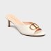 Женские мюли Twinset Leather mules with Oval T кожа белый 241TCP126