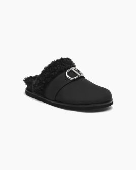 Жіночі мюлі Twinset Mules текстиль з хутром чорний 242TGT194 Жіночі мюлі Twinset Mules текстиль з хутром чорний 242TGT194