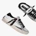 Жіночі кеди Crime London SK8 Deluxe шкіра білі зі срібними вставками 25116II8.10