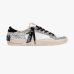 Жіночі кеди Crime London SK8 Deluxe Metallic Silver шкіра біла срібними блискітками 25117II8.25