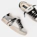 Женские кеды Crime London SK8 Deluxe Metallic Silver кожа белая серебряными блестками 25117II8.25