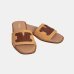 Женские шлепанцы пляжные Max Mara Gene кожа бежевый 2516521019 002